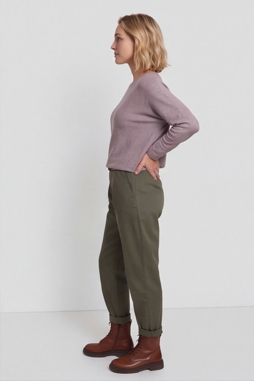 Philippa Belted Trousers Khaki - Image 4
