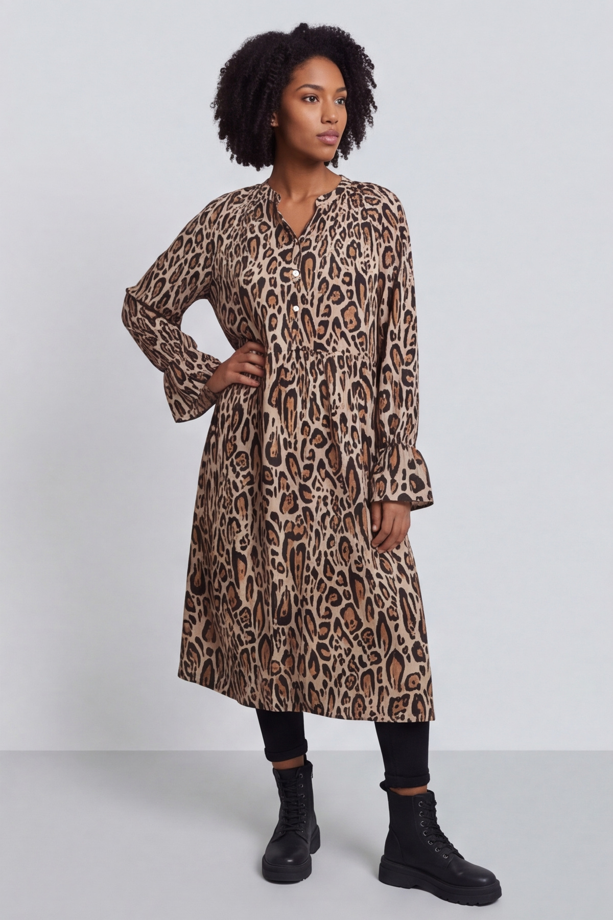 Jackie Leopard Print Dress