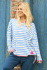 Francia Stripe Cotton Top Powder Blue