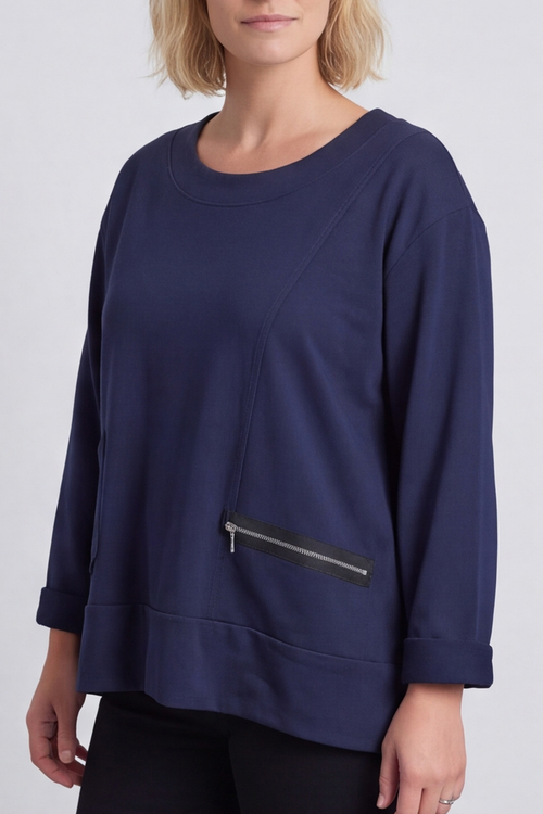 Laurissa Cotton Top Navy - Image 2