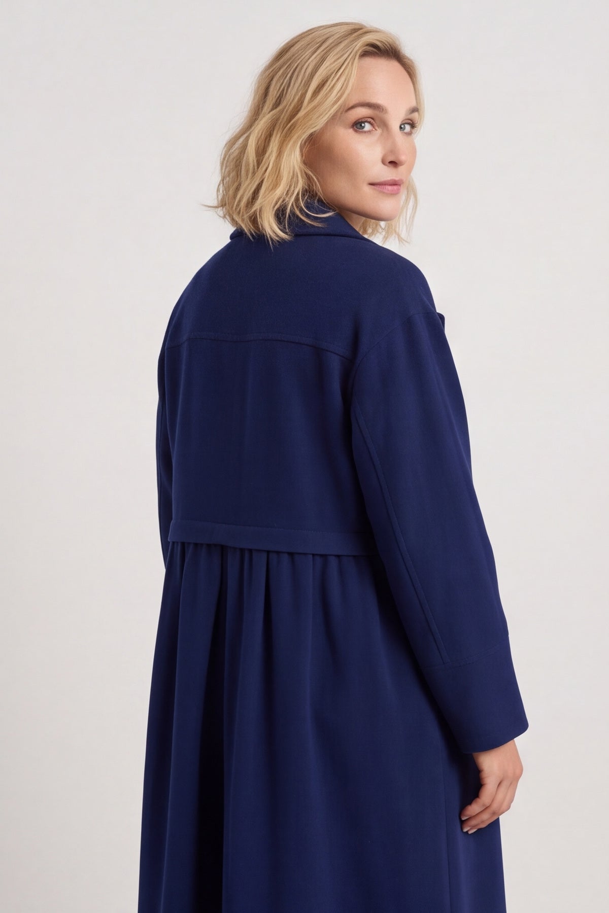 Meryl Long Needlecord Jacket Navy