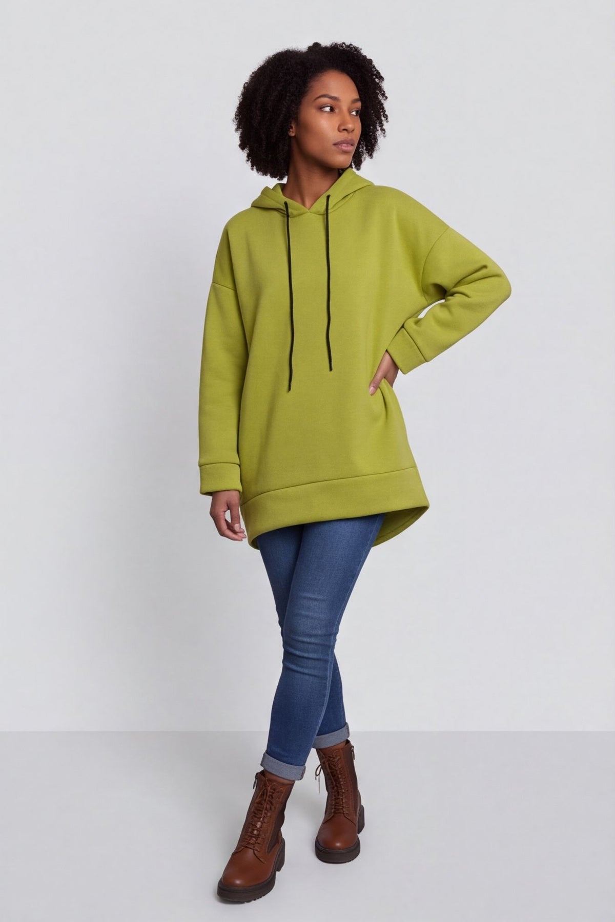 Jaylen Hooded Cotton Top Lime – image 1 of 6