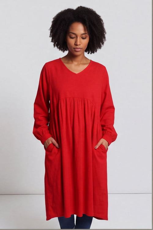 Eliza Cotton Dress Red – image 1 of 6