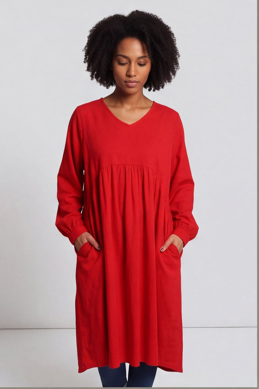 Eliza Cotton Dress Red – image 1 of 6