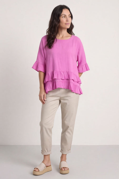 Allena Frill Top Fuchsia – image 1 of 6