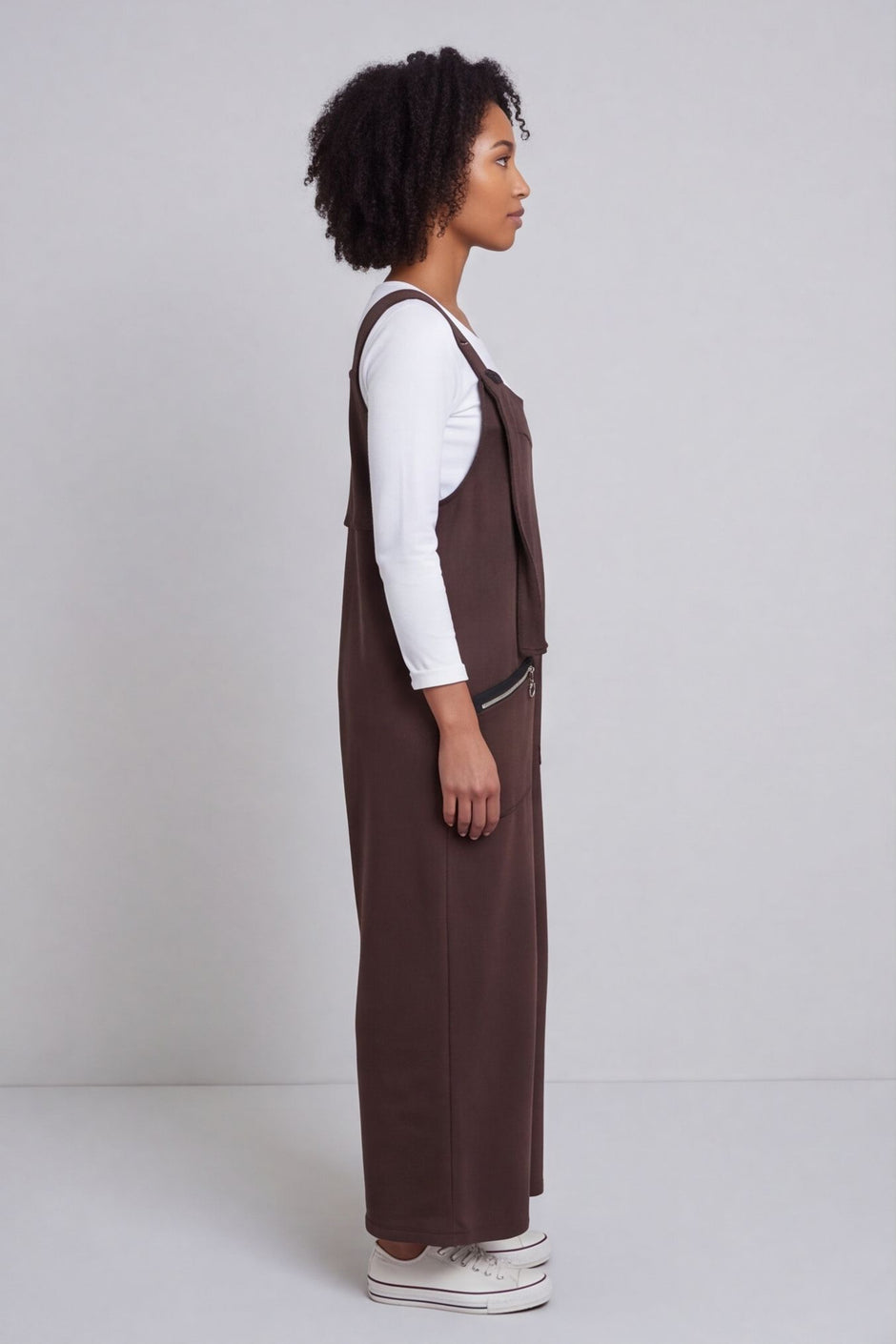 Kinley Pocket Cotton Jumpsuit Cocoa – image 1 of 5