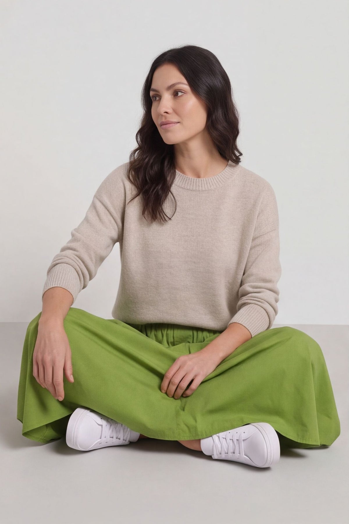 Myrna Cotton Skirt Green – image 1 of 4