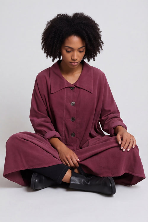 Amina Needlecord Dress Plum – image 1 of 6