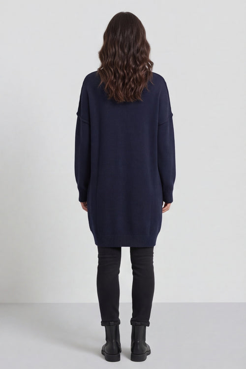 Bridie Polo Neck Knitted Tunic Navy – image 1 of 6