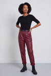 Hilary Wet Look Trousers Wine – image 1 of 5