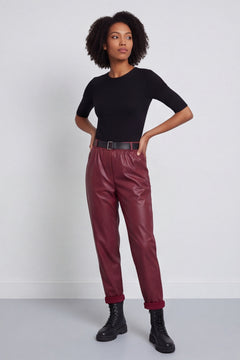 Hilary Wet Look Trousers Wine – image 1 of 5