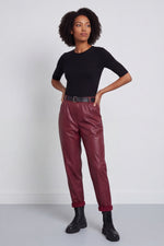 Hilary Wet Look Trousers Wine Wine - Hilary Wet Look Trousers Wine – image 1 of 5