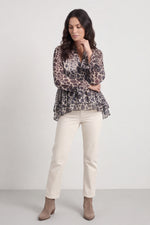 Edith Print Tie Front Top Charcoal Charcoal - Edith Print Tie Front Top Charcoal – image 1 of 6