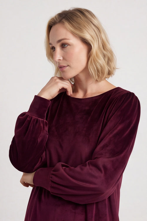 Zannah Button Back Tunic Wine – image 1 of 5