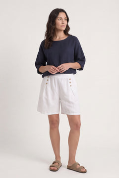 Arielle Linen Blend Shorts White – image 1 of 6
