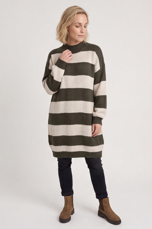 Osanna Stripe Knitted Jumper Khaki – image 1 of 6