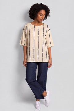 Kalia Stripe Linen Top Yellow – image 1 of 4