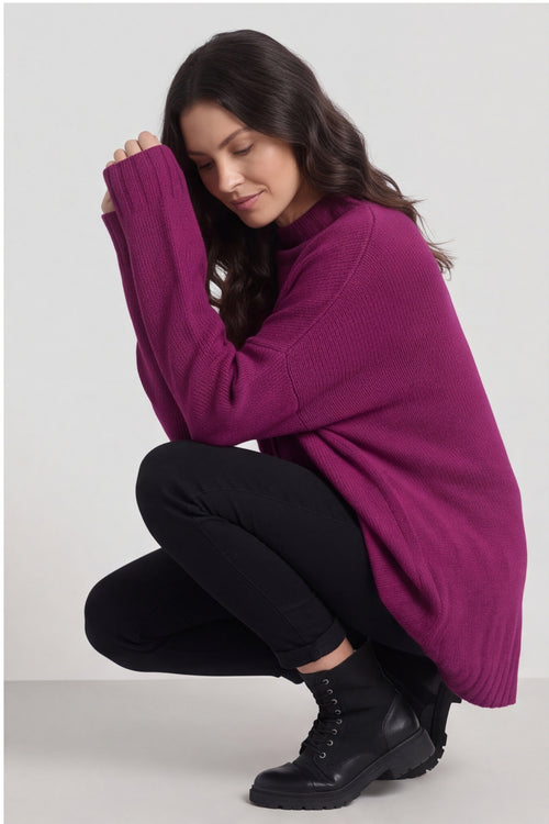 Chanelle Knitted Jumper Berry – image 1 of 5