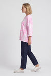 Charnette Long Sleeve Tie Dye Cotton Top Fuchsia – image 1 of 5
