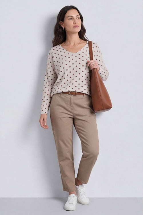 Lola Relaxed Polka Dot V-Neck Top – image 1 of 6