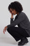 Lyssa Cowl Neck Stripe Top Mid Grey – image 1 of 6