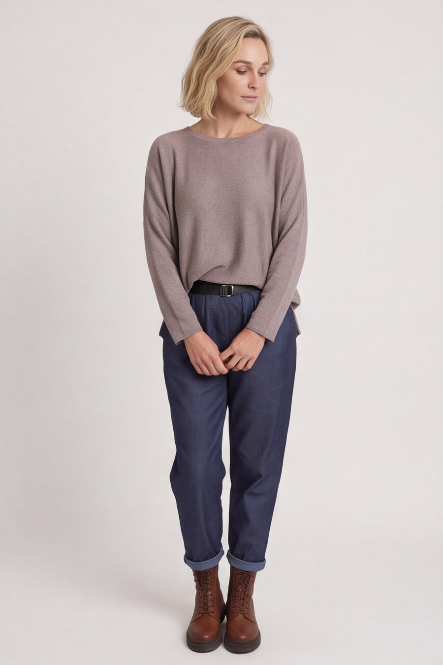 Philippa Belted Trousers Dark Denim – image 1 of 6
