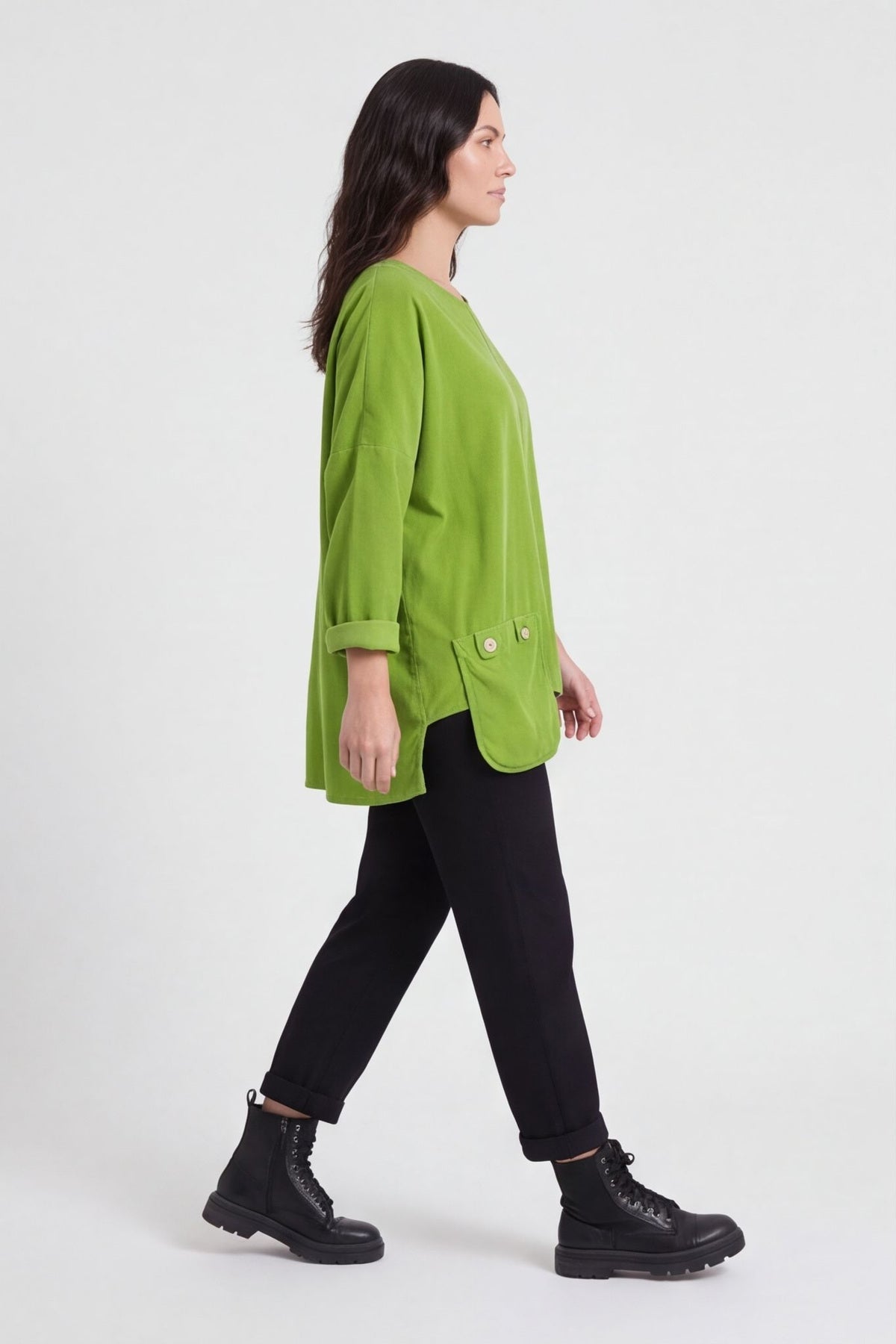 Daisy Needlecord Top Green – image 1 of 5