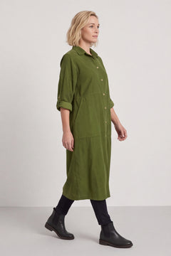 Lecia Needlecord Shirt Dress Olive – image 1 of 6