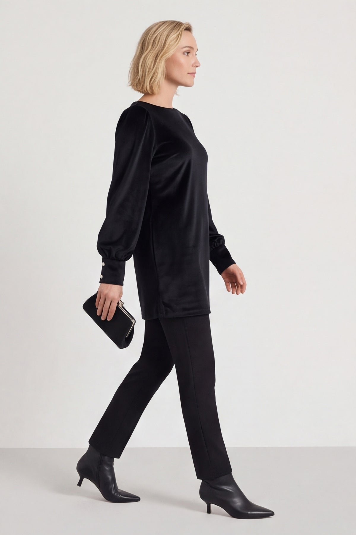 Zannah Button Back Tunic Black