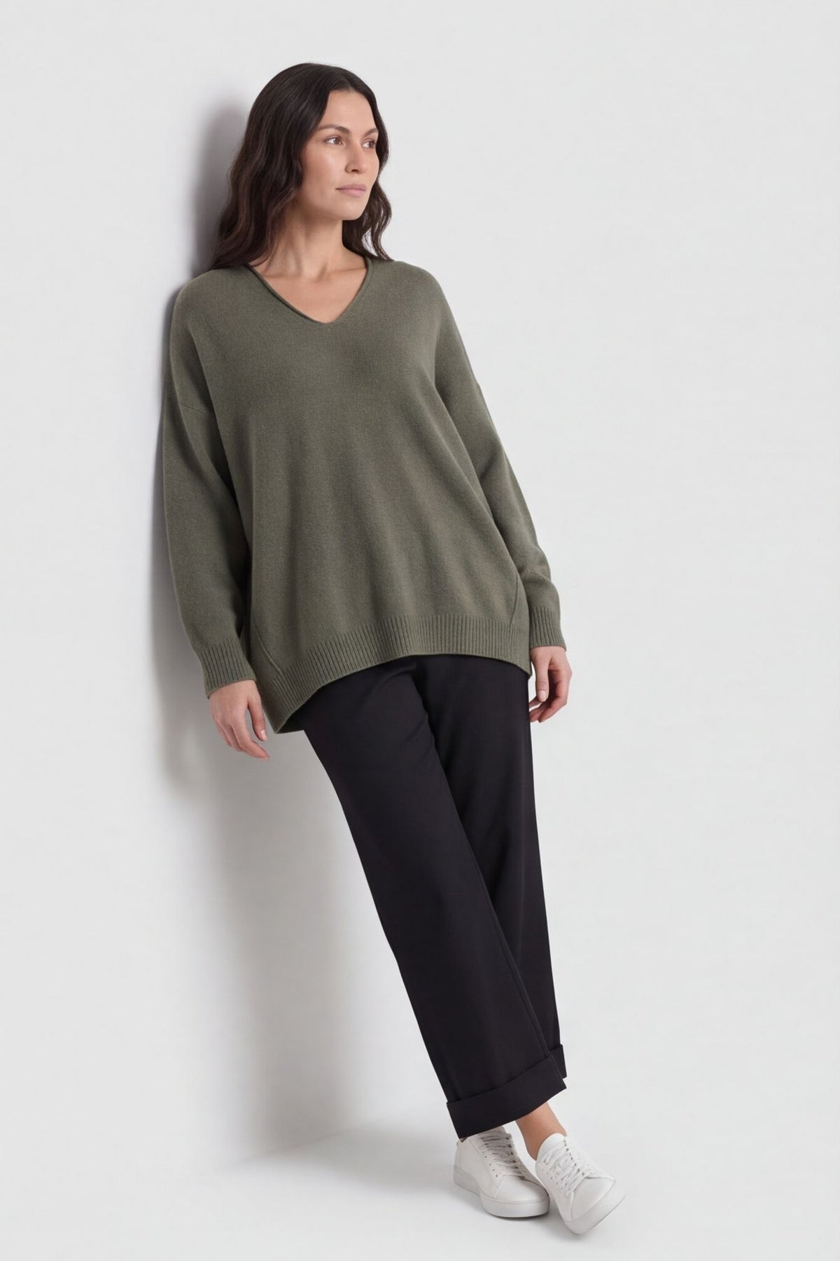 Madelyn Khaki Knitted Jumper