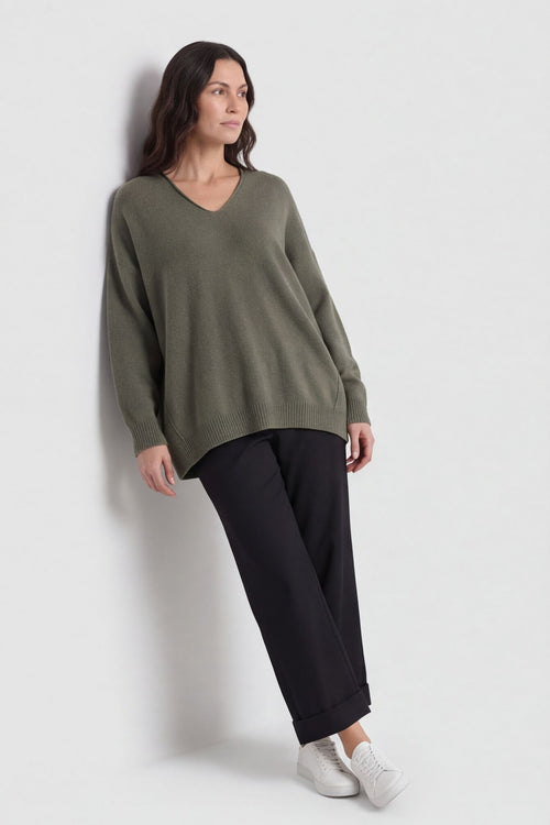 Madelyn Khaki Knitted Jumper - Image 6