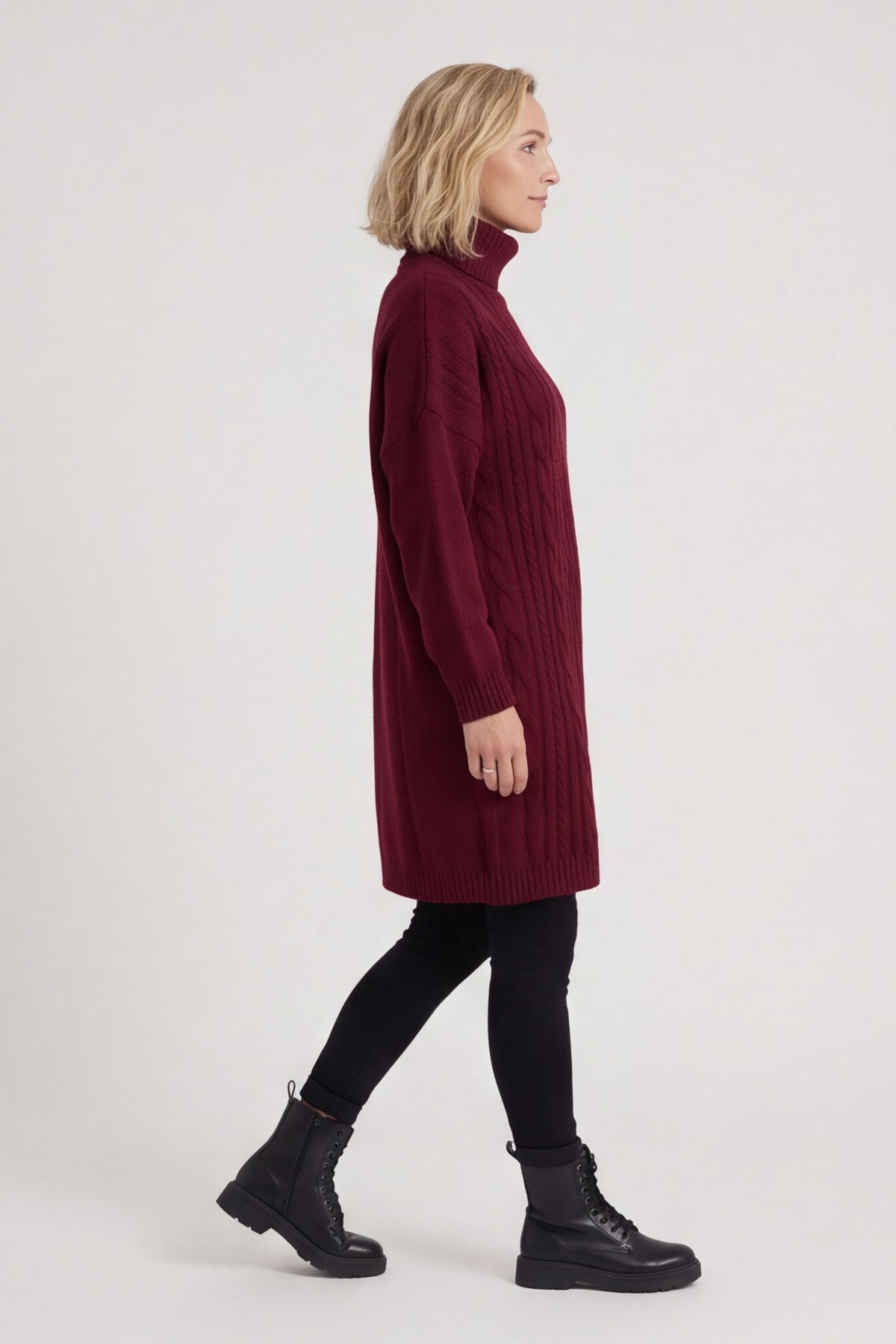 Moira Polo Knitted Jumper Wine – image 1 of 6