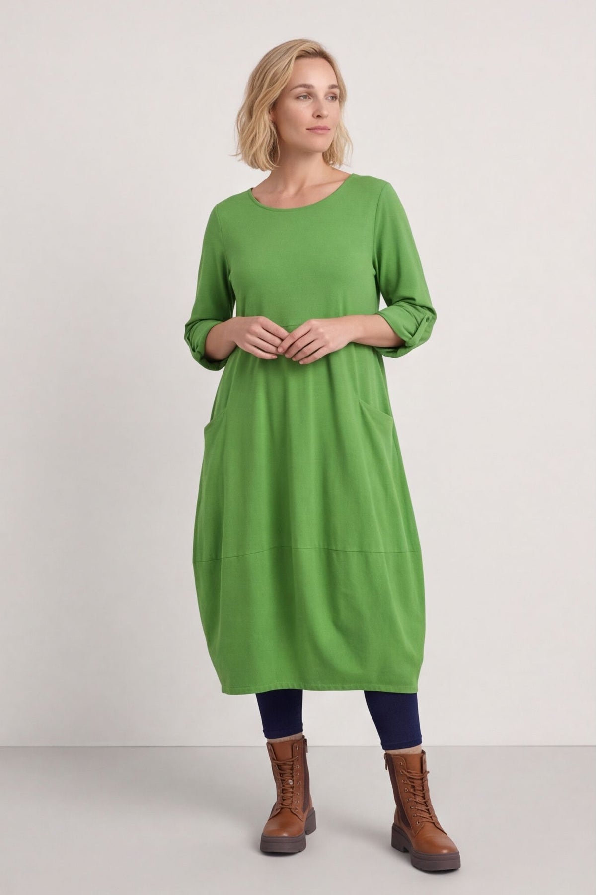 Vanessa Needlecord Dress Green – image 1 of 6