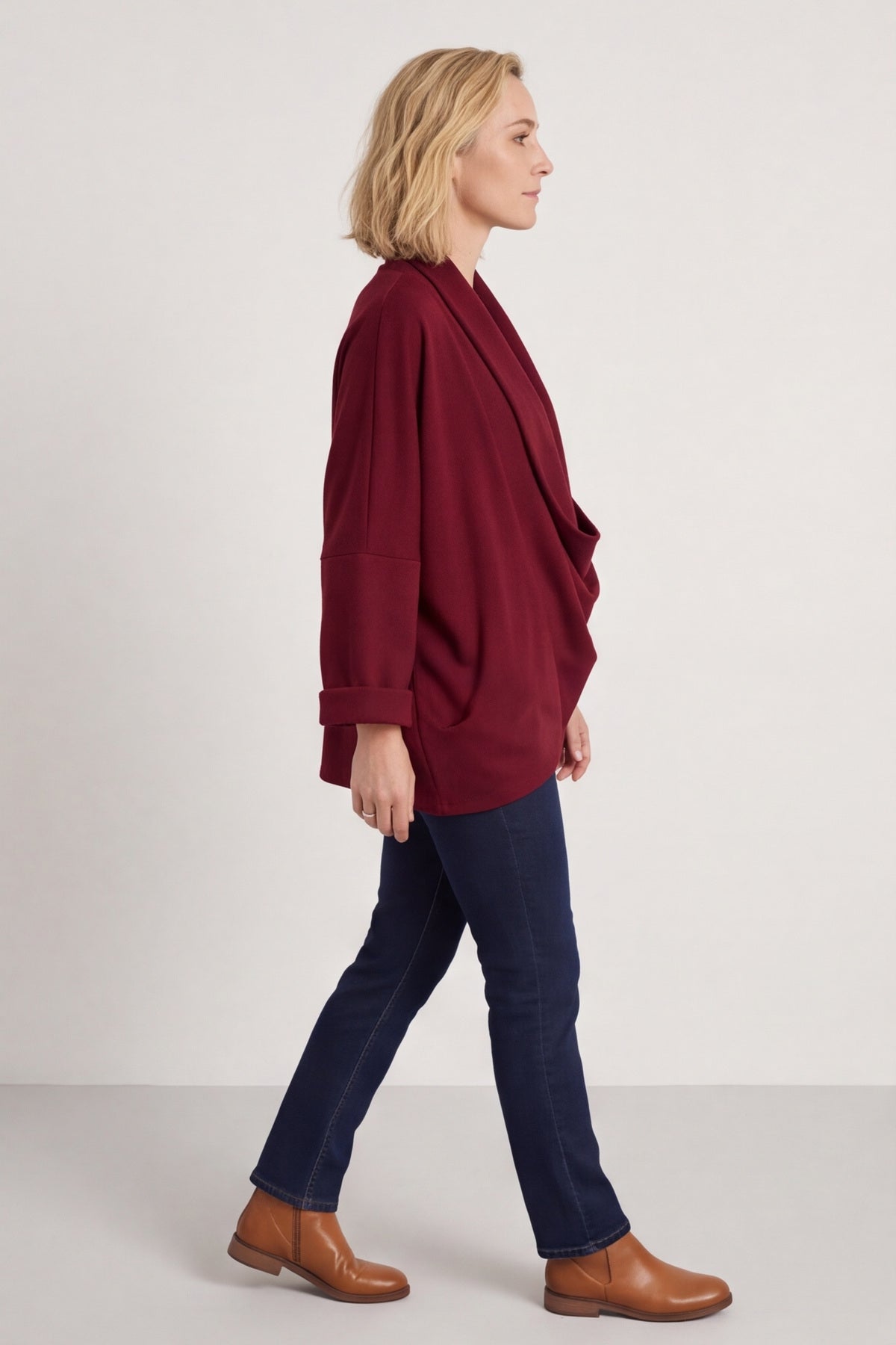 Floella Zip Cotton Jacket Wine – image 1 of 5