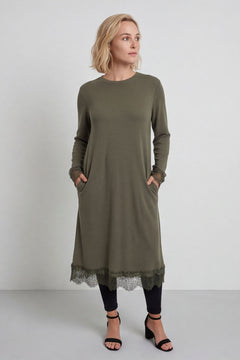 Merinda Lace Detail Dress Khaki – image 1 of 6