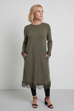 Merinda Lace Detail Dress Khaki Khaki - Merinda Lace Detail Dress Khaki – image 1 of 6