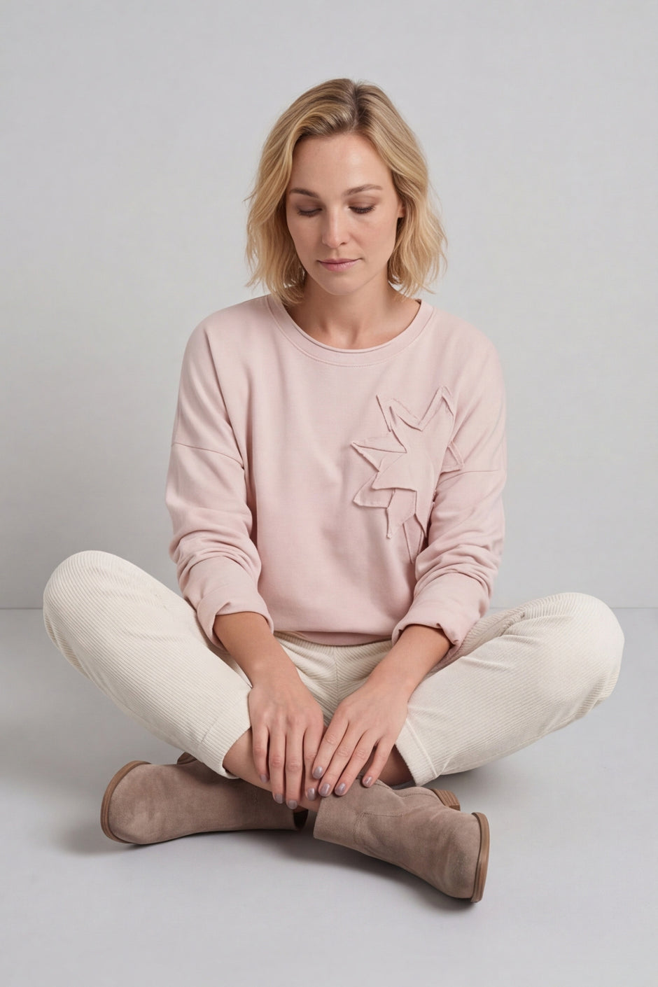 Kaila Flower Patch Cotton Top Pink – image 1 of 5
