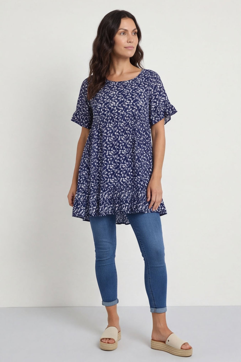 Pamber Ditsy Print Tunic Navy – image 1 of 5