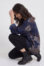 Rachel Print Needlecord Top Navy – image 1 of 4