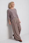 Trish Wide Leg Cotton Trousers Mocha – image 1 of 6