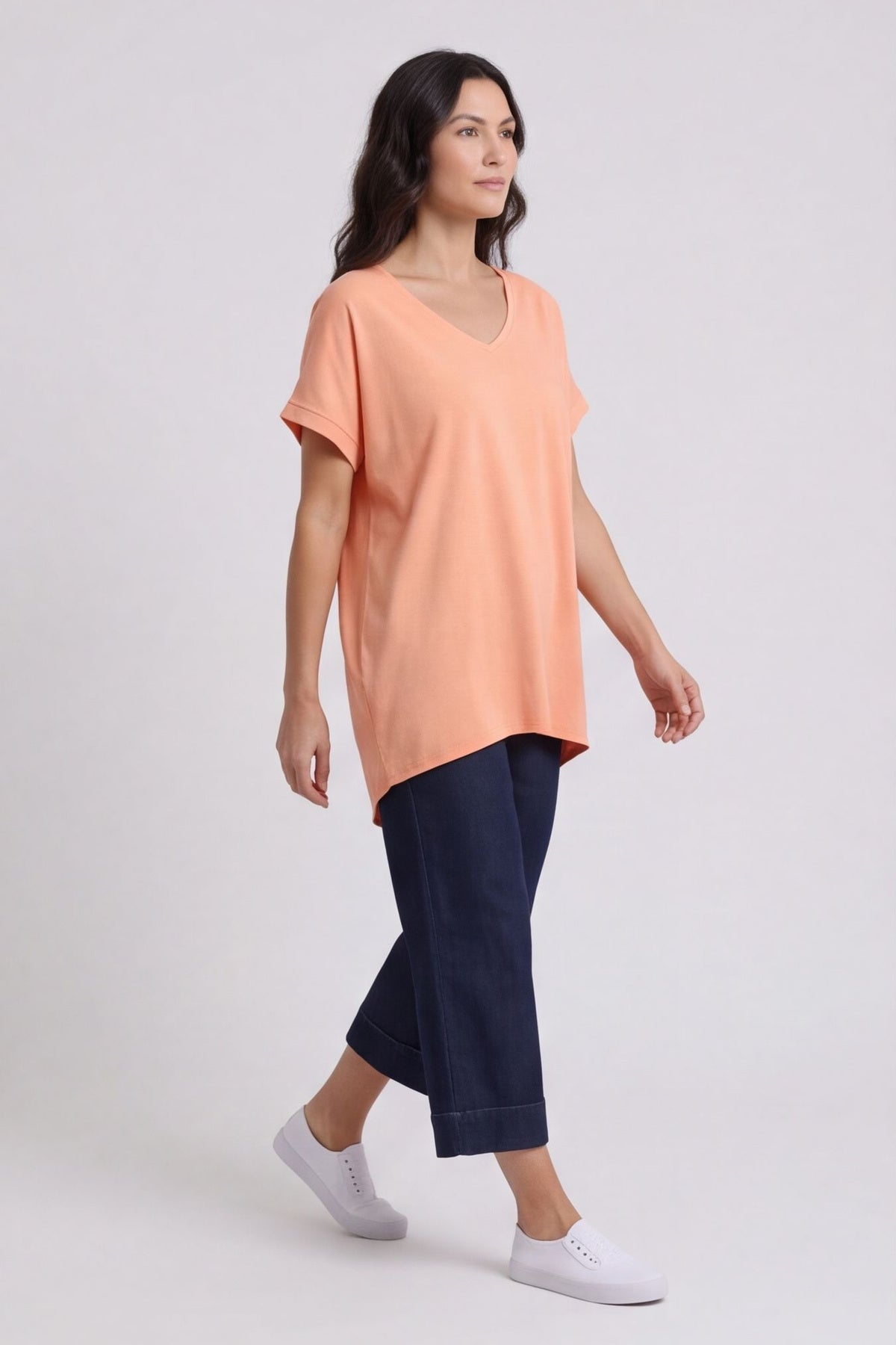 Porthcurno Tie Back Cotton Top Orange – image 1 of 5