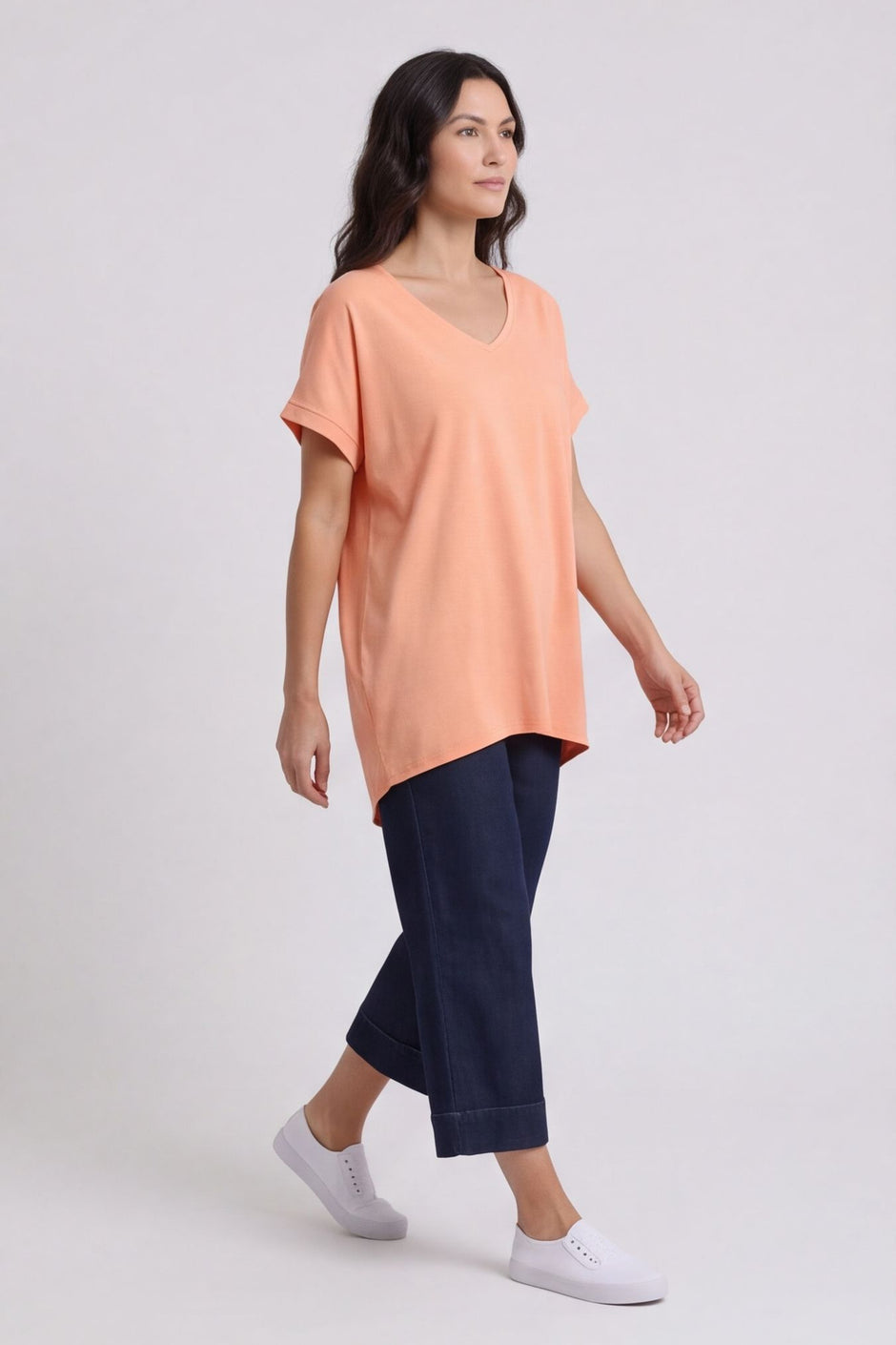 Porthcurno Tie Back Cotton Top Orange – image 1 of 5
