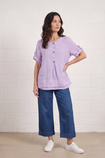Amara Linen Box Top Lilac - Amara Linen Box Top – image 1 of 5