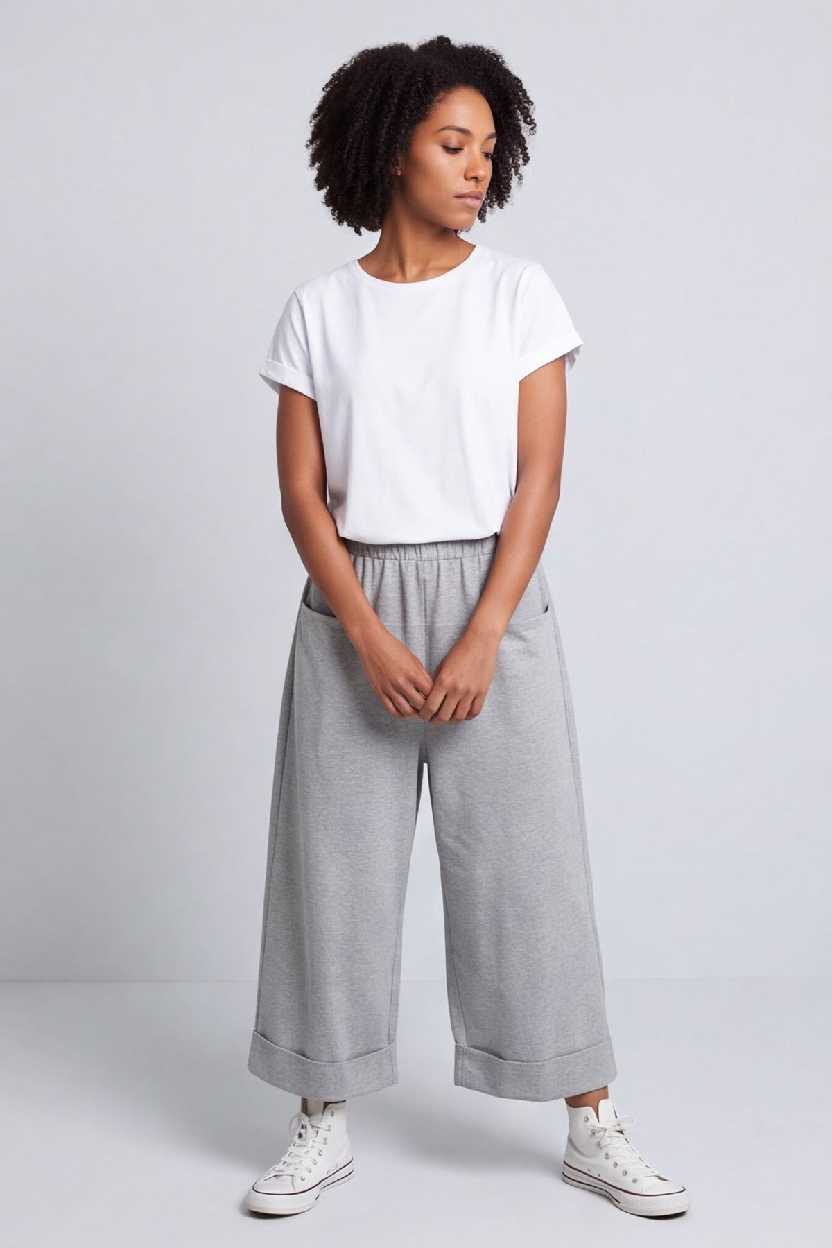Jaye Pocket Cotton Trousers Marl Grey – image 1 of 4