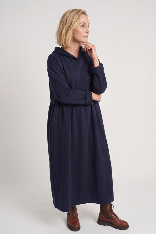 Saskia Hooded Dress Navy – image 1 of 3