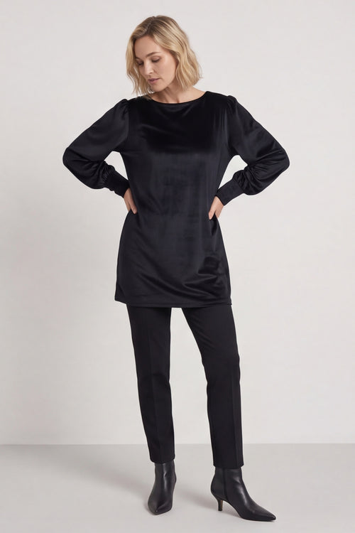 Zannah Button Back Tunic Black – image 1 of 6