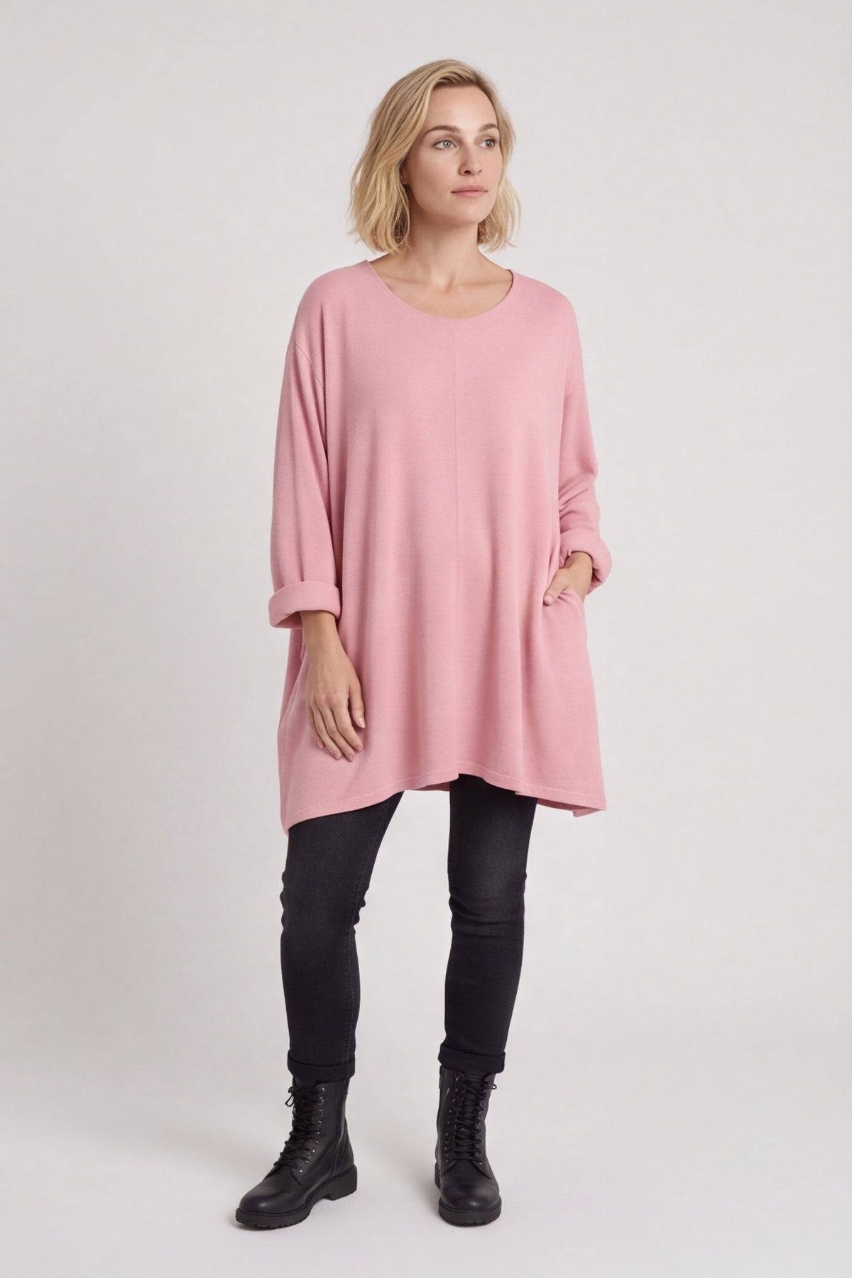 Beverley Oversize Knitted Top Pink – image 1 of 6