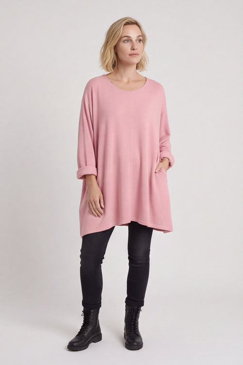 Beverley Oversize Knitted Top Pink – image 1 of 6