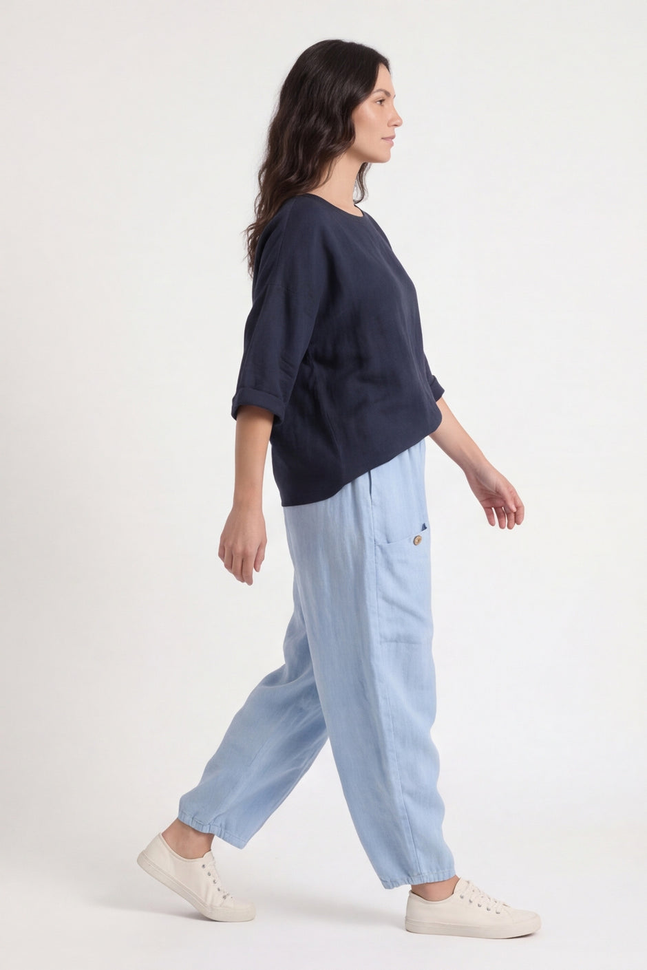 Clarisse ButtonPocket Linen Trousers – image 1 of 6