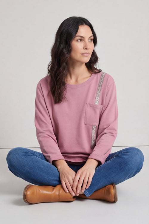 Barbara Pocket Cotton Top Pink – image 1 of 6